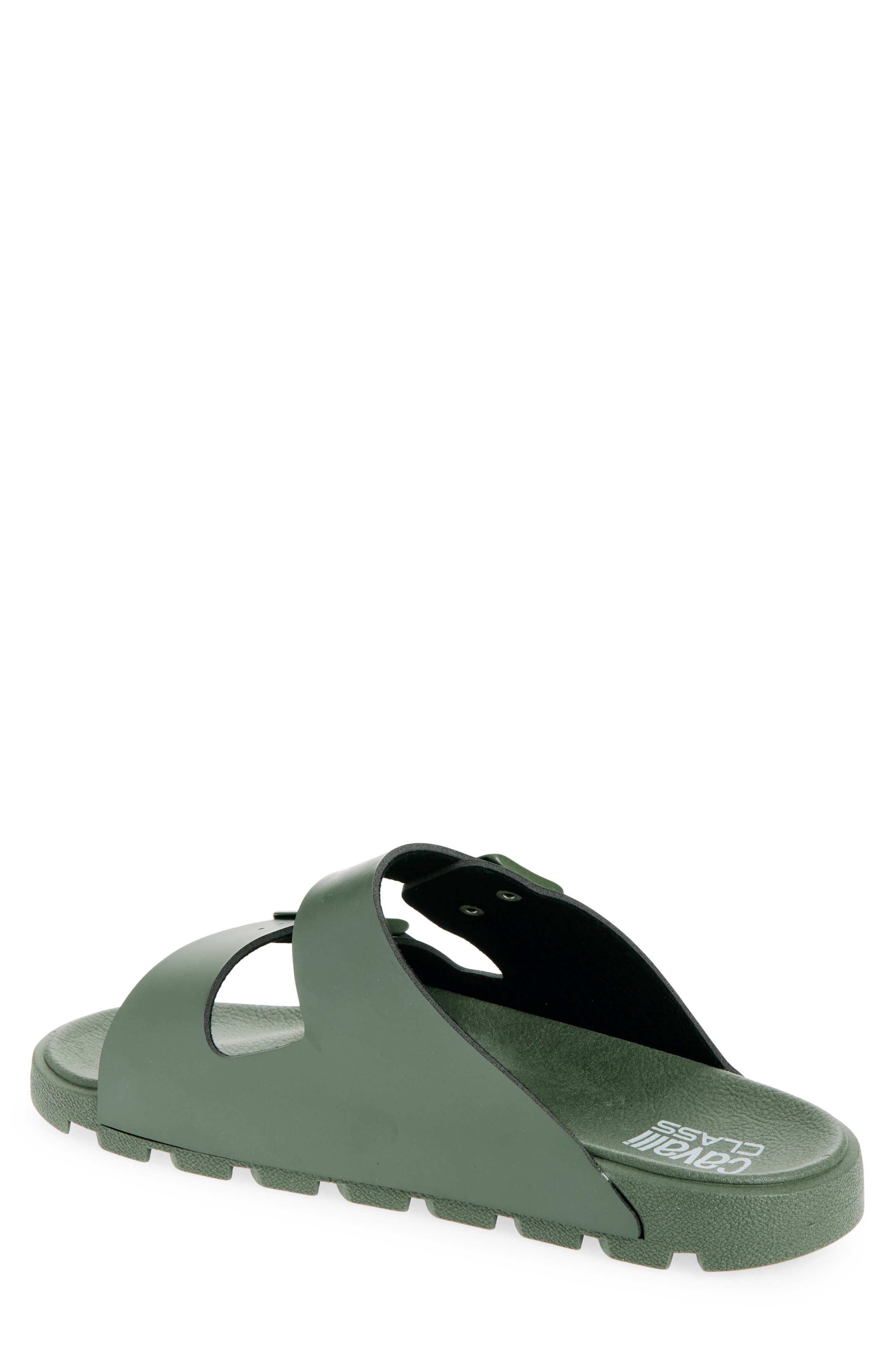 Roberto Cavalli Double Strap Slide Sandal, Alternate, color, Green