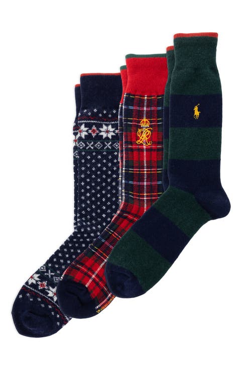 Assorted 3-Pack Wool Blend Novelty Socks
