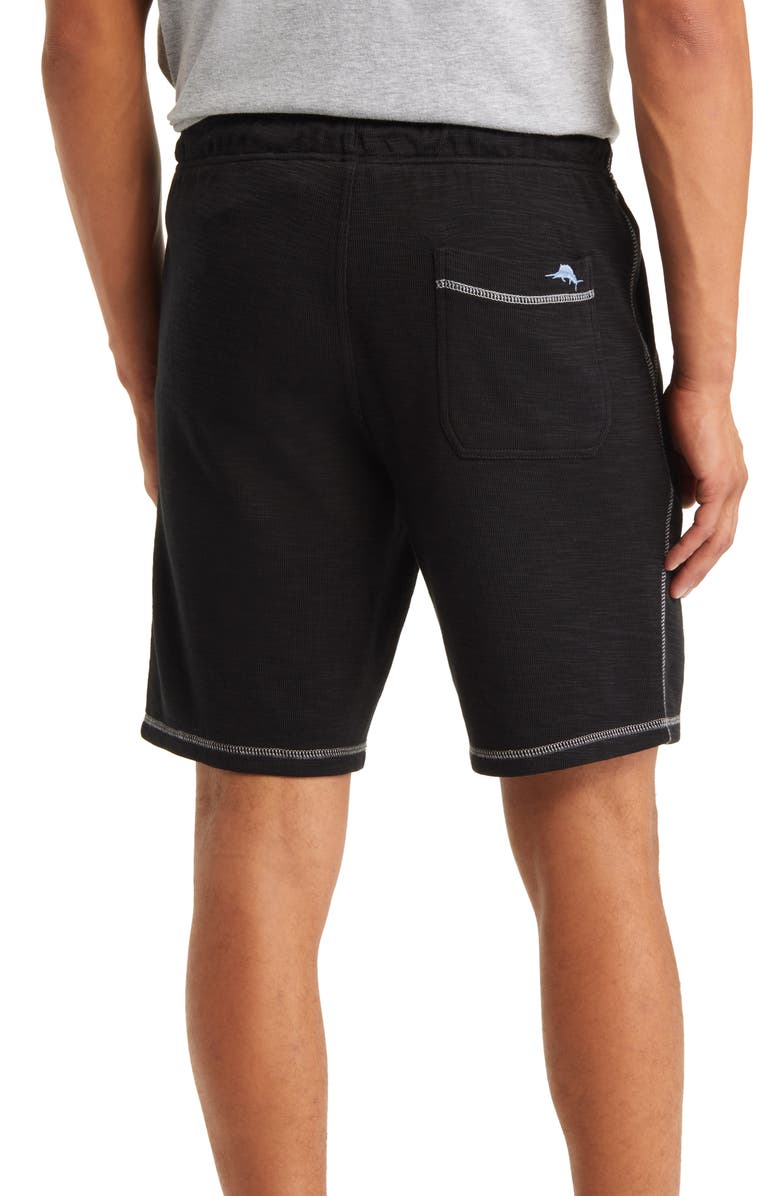 Tommy Bahama Tobago Tie Waist Knit Shorts, Alternate, color, Black