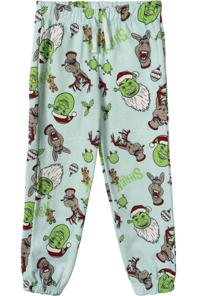 Shrek Fleece Sweatshirt and Pants Pajama Set, Alternate, color, Sky Blue Shrek