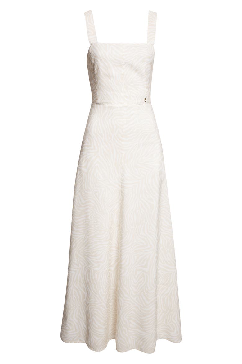 Josephine Zebra Print Lyocell & Linen Sundress, Alternate, color, LINEN/ BRIGHT WHITE