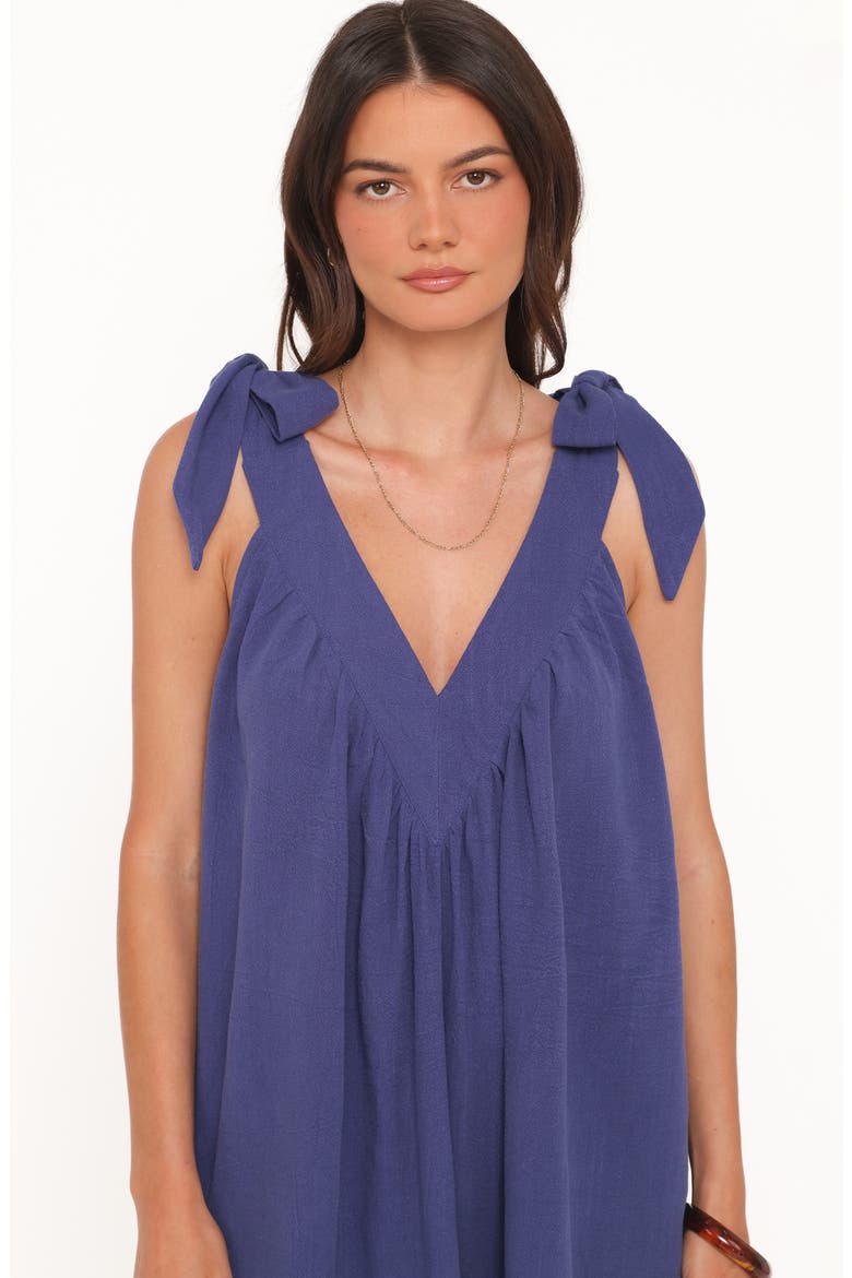 Trina Tie Shoulder Shift Minidress, Alternate, color, NAVY