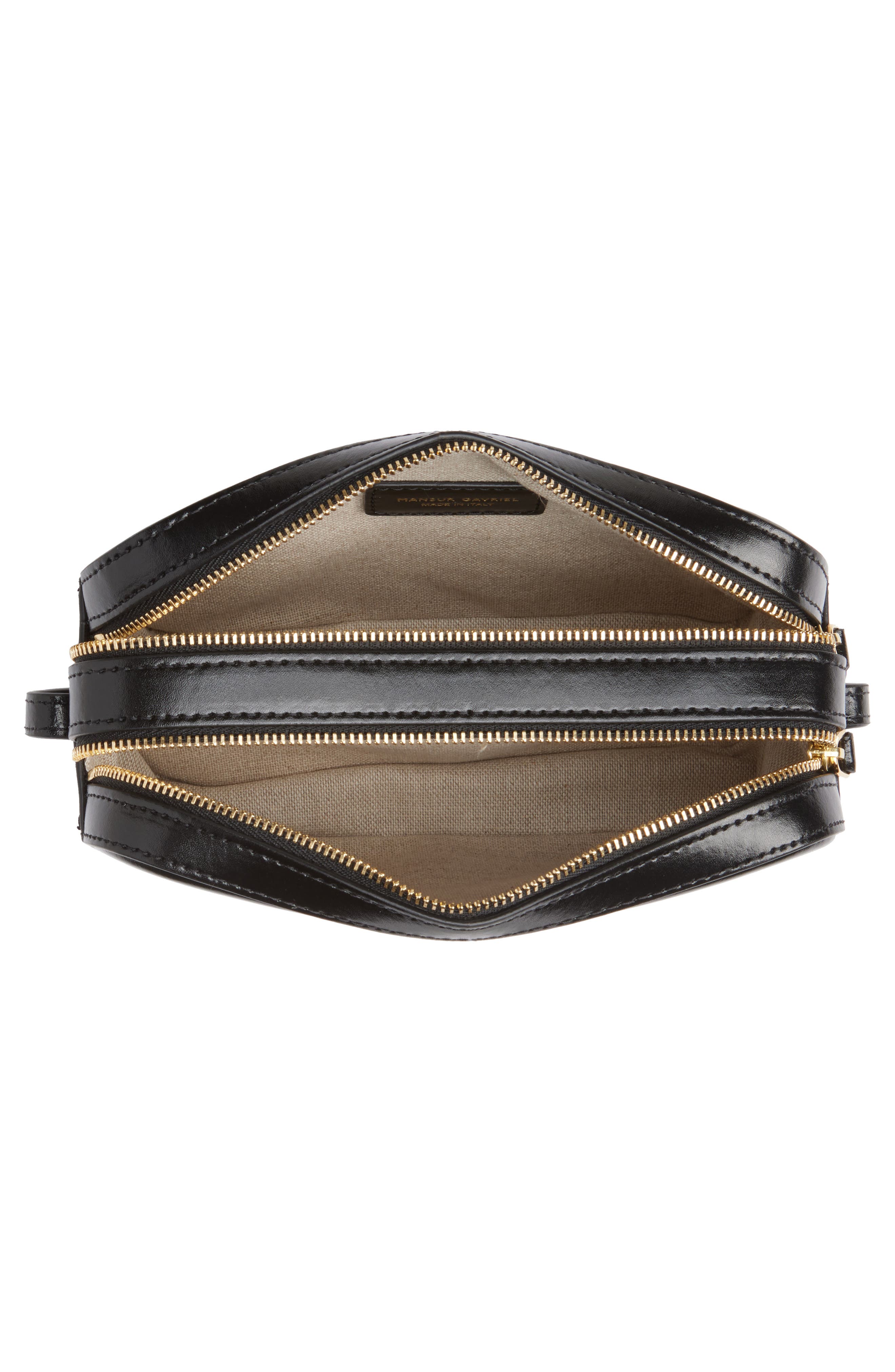 Mansur Gavriel Leather Camera Bag, Alternate, color, Black