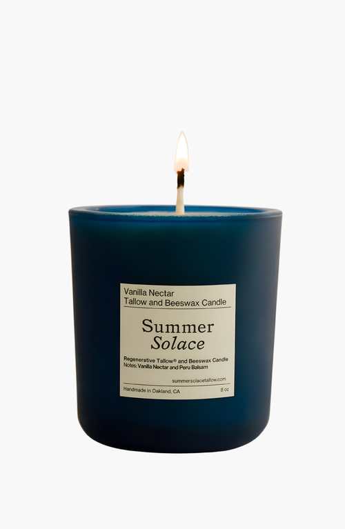 SUMMER SOLACE TALLOW SUMMER SOLACE TALLOW VANILLA NECTAR AND PERU BALSAM TALLOW AND BEESWAX CANDLE