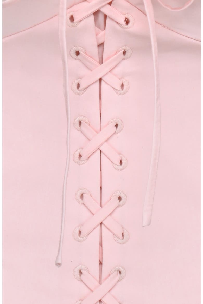 Demi Embroidered Tie Front Corset, Alternate, color, PINK