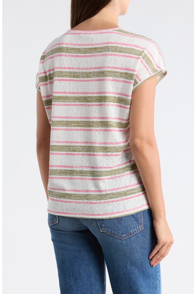 Caty Relaxed Stripe Slubbed T-Shirt, Alternate, color, BERRY/SPHAGNUM STRIPE