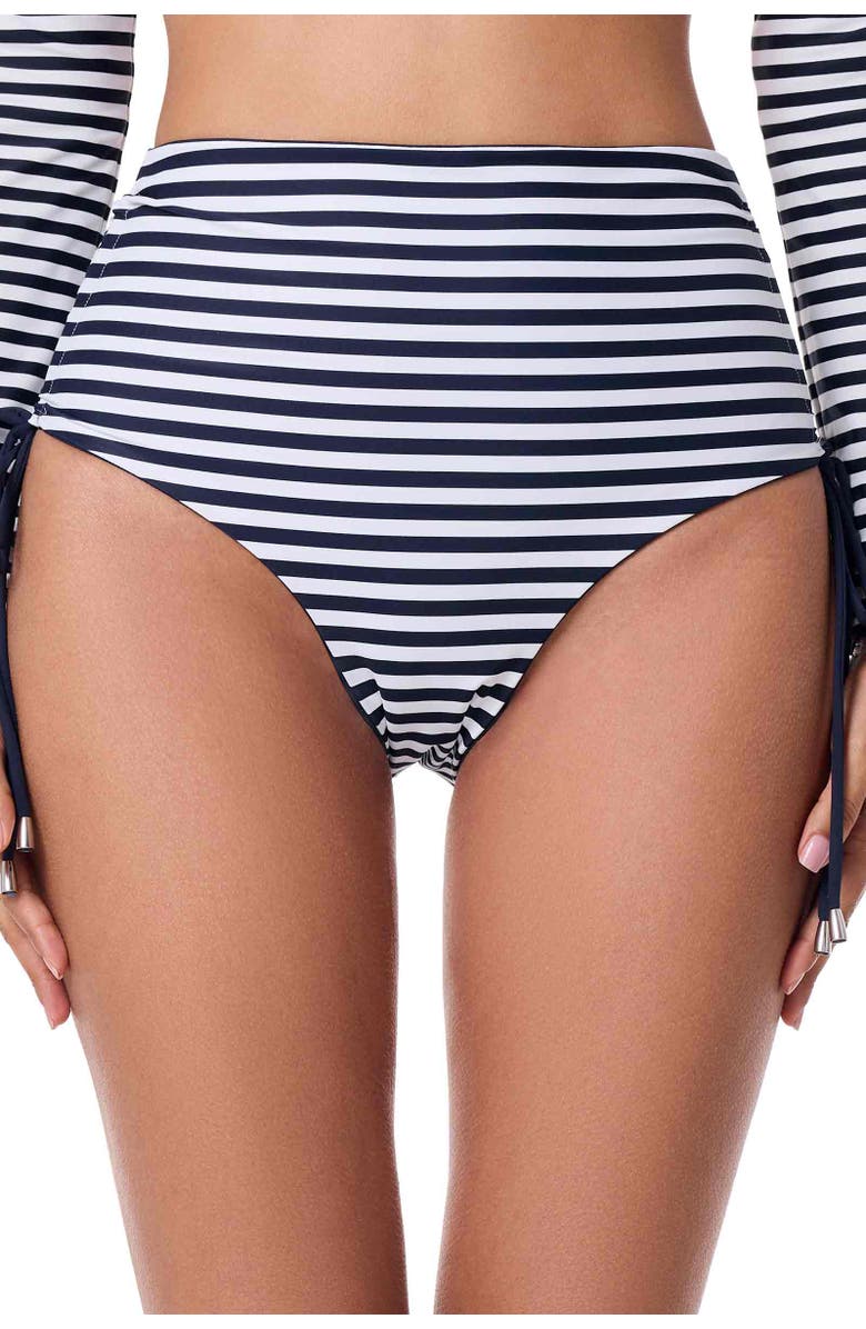 Coolibar Women's Reversible Ruche Swim Bottoms - UPF 50+ Sun Protection - Myrtle, Alternate, color, Navy Reversible