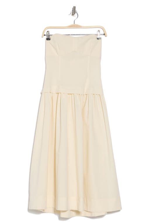 Lush Strapless Midi Dress In Butter Cream