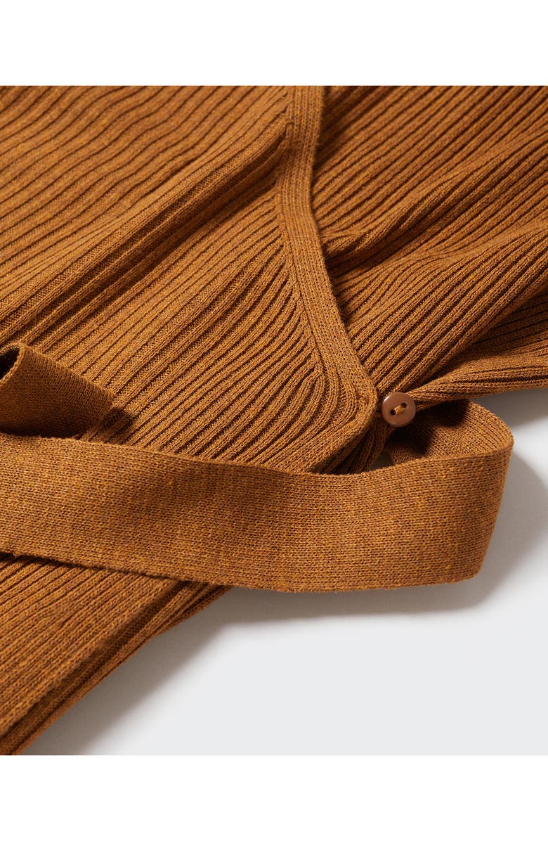 MANGO Long Sleeve Faux Wrap Sweater Dress, Alternate, color, 