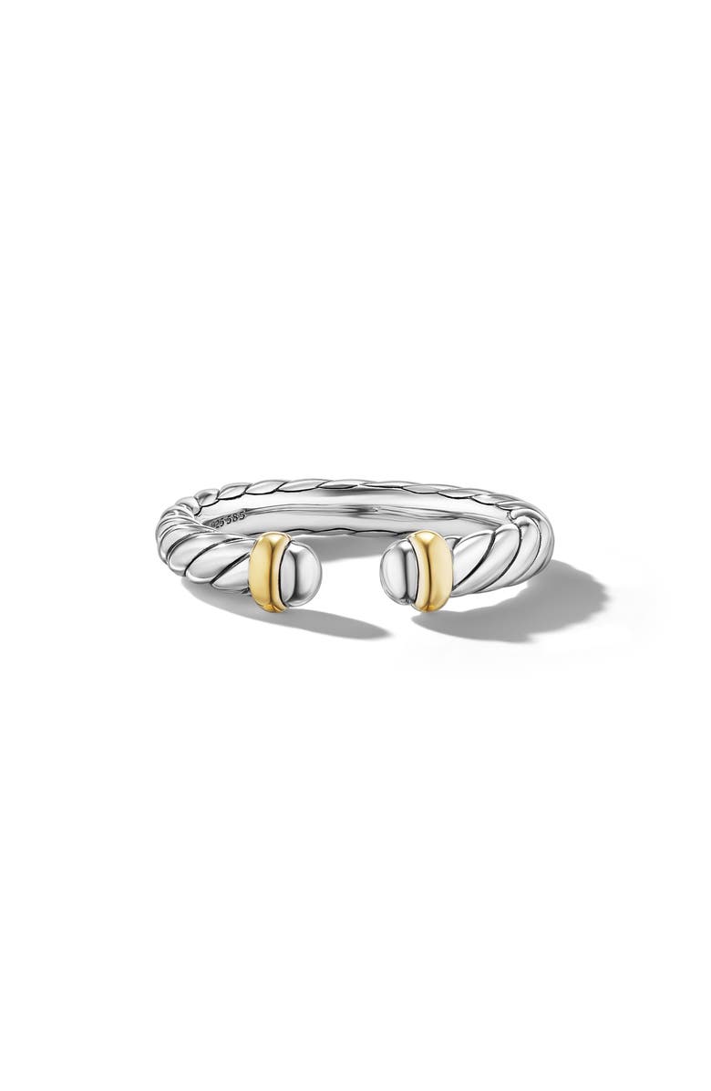 David Yurman Petite Cable Ring in Sterling Silver with 14K Yellow Gold, Alternate, color, Sterling Silver/ Gold