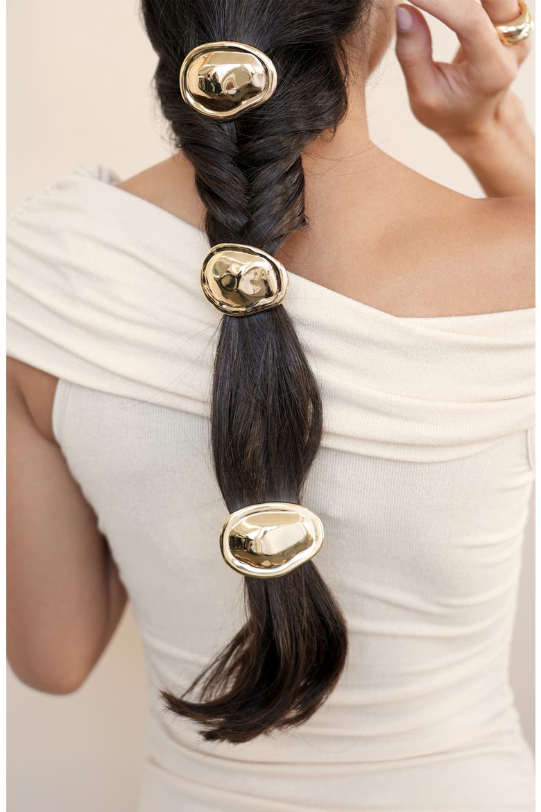 Noble Nugget Ponytail Holder, Alternate, color, GOLD