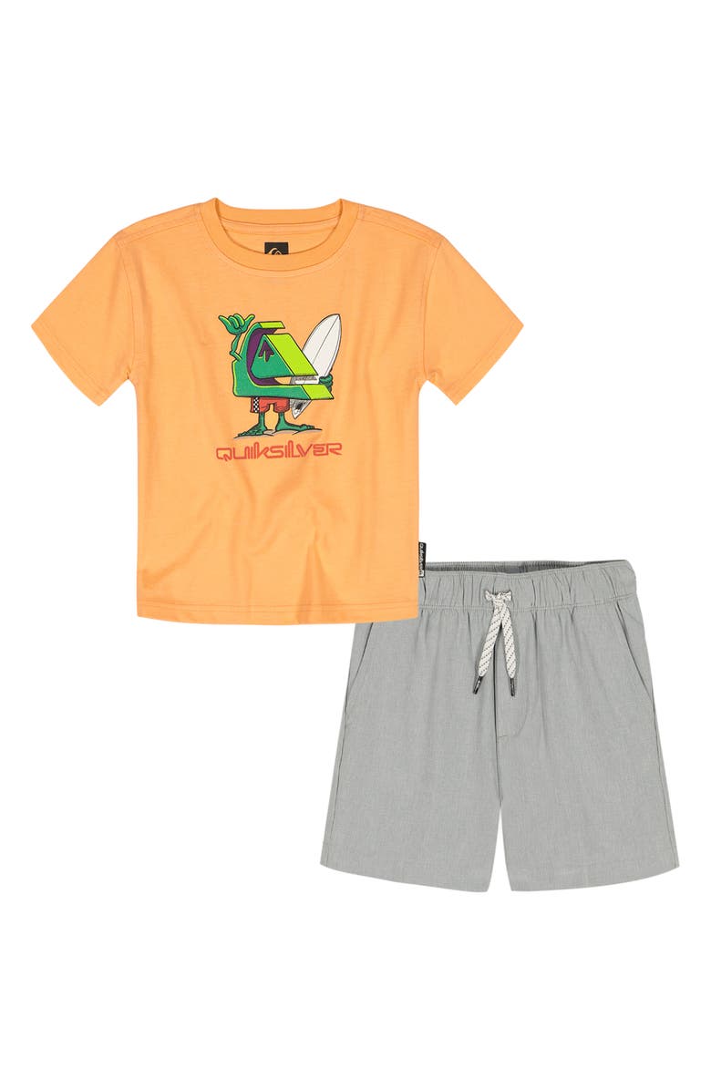 Quiksilver Kids' Graphic T-Shirt & Shorts Set, Alternate, color, Orange