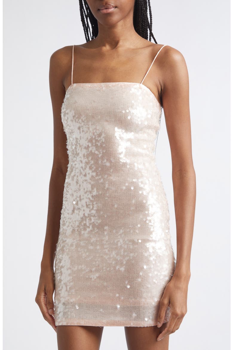 Delora Sequin Sleeveless Minidress, Alternate, color, ENGLISH ROSE