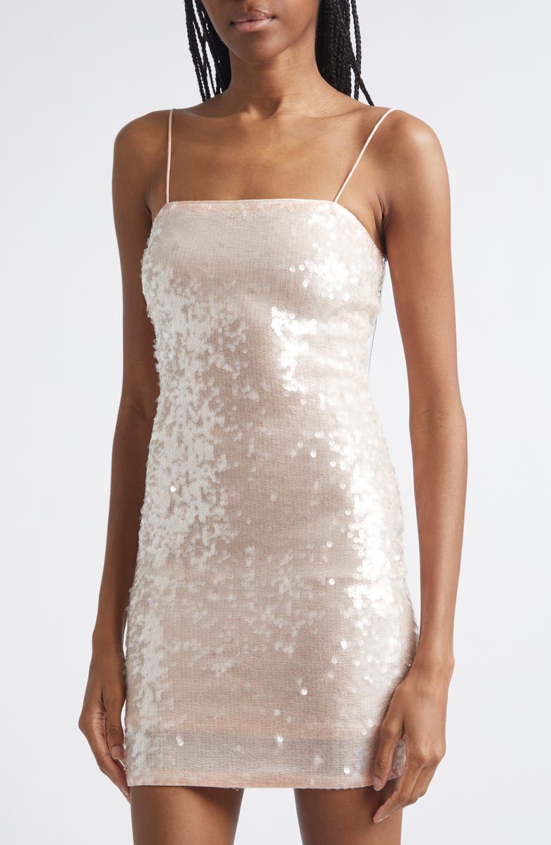 Alice + Olivia Delora Sequin Sleeveless Minidress, Alternate, color, English Rose