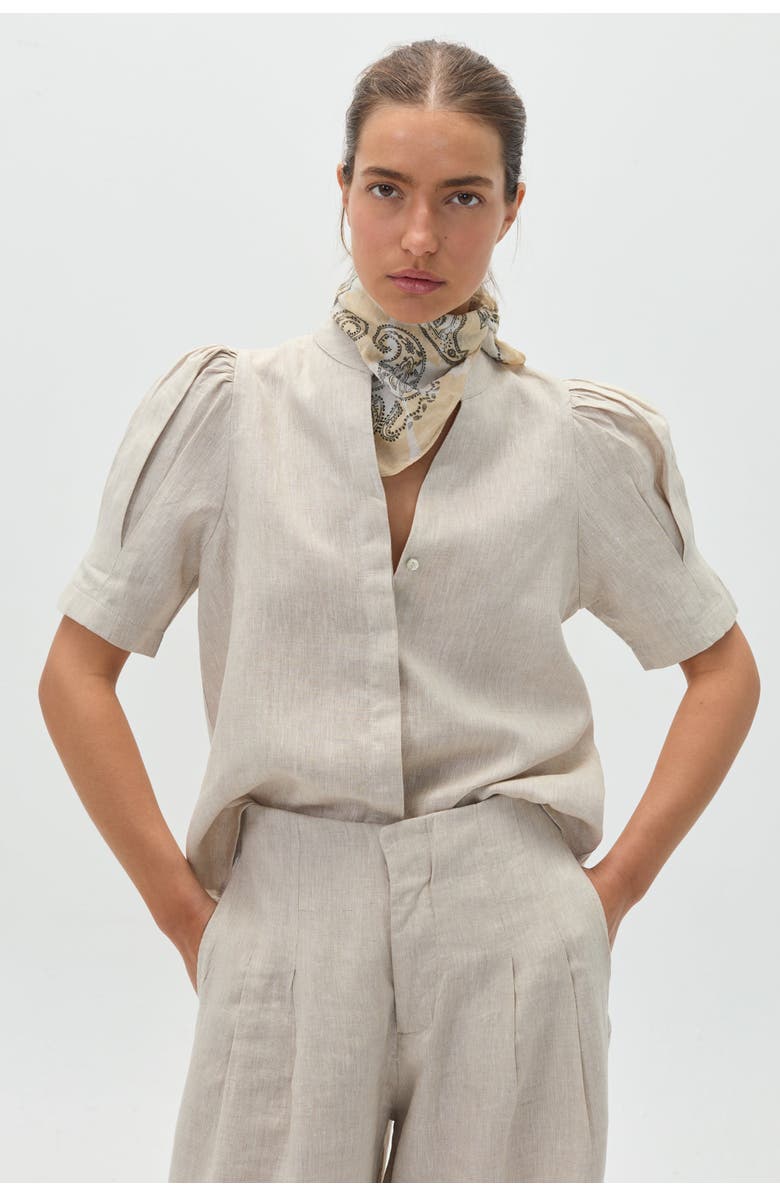 LANHTROPY Athina Linen Shirt, Alternate, color, Natural