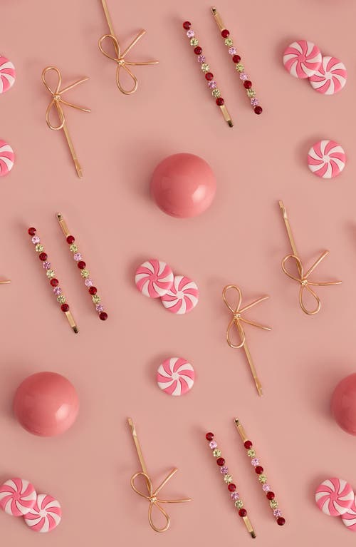 Kitsch 4-pack Rhinestone & Bow Bobby Pins In Multi