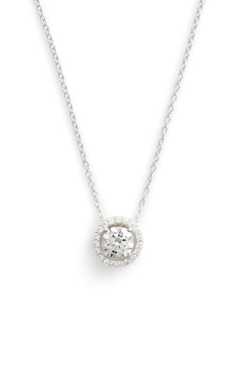 Lafonn Round Halo Necklace, Main, color, 