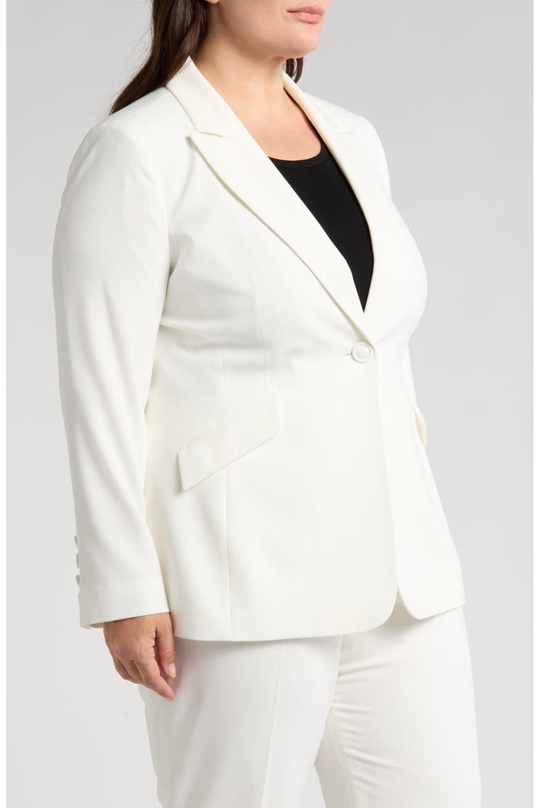 One-Button Blazer, Alternate, color, WHITE