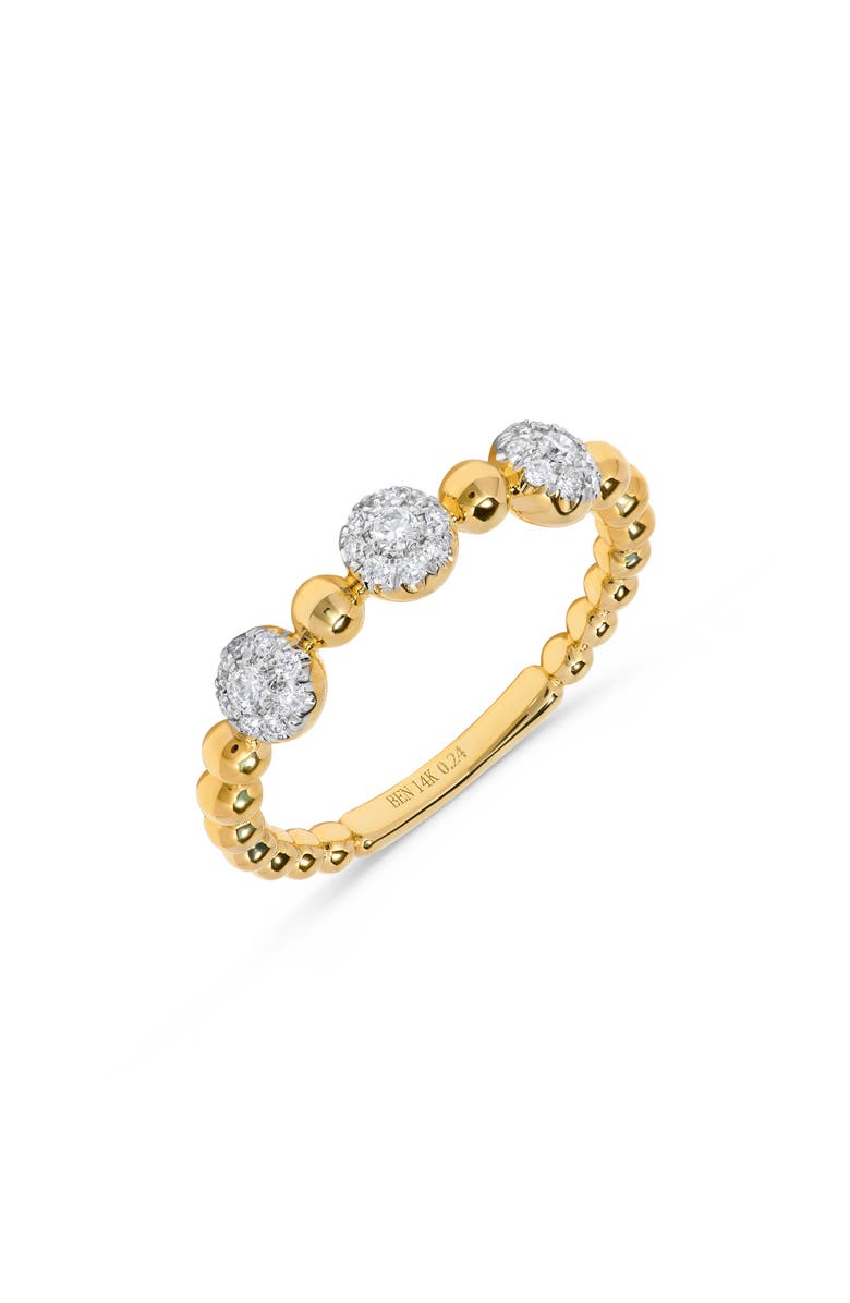 H.J. Namdar 14K Yellow Gold Pavé Diamond Beaded Band Ring, Alternate, color, Yellow Gold