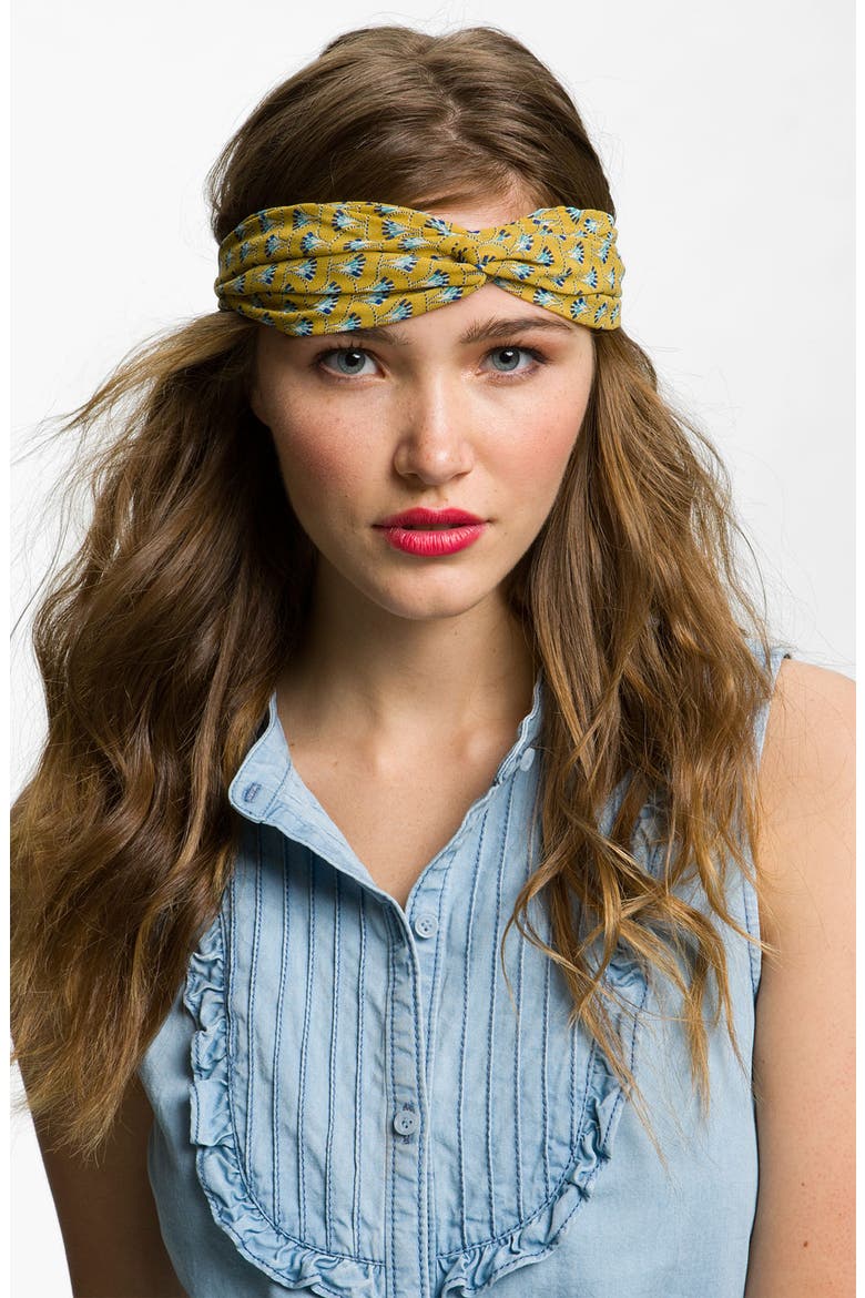 Print Chiffon Headband, Main, color, YELLOW