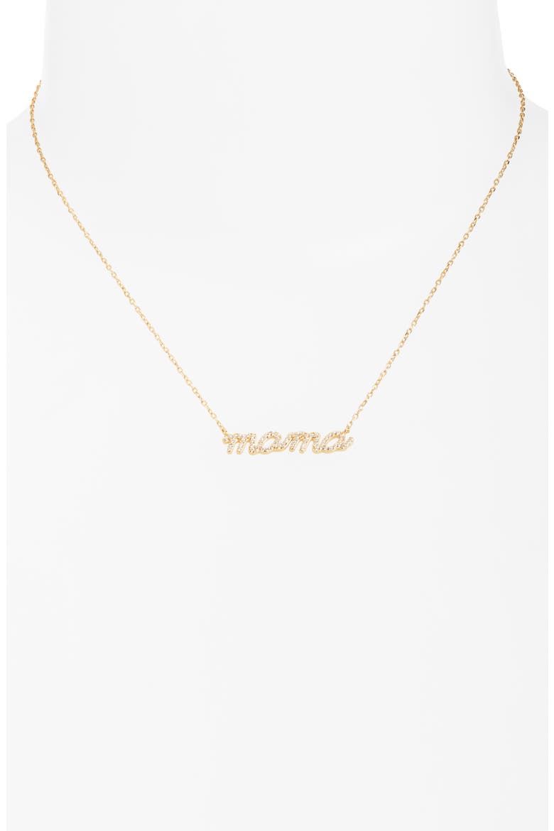 Mama Pavé Boxed Necklace, Alternate, color, GOLD