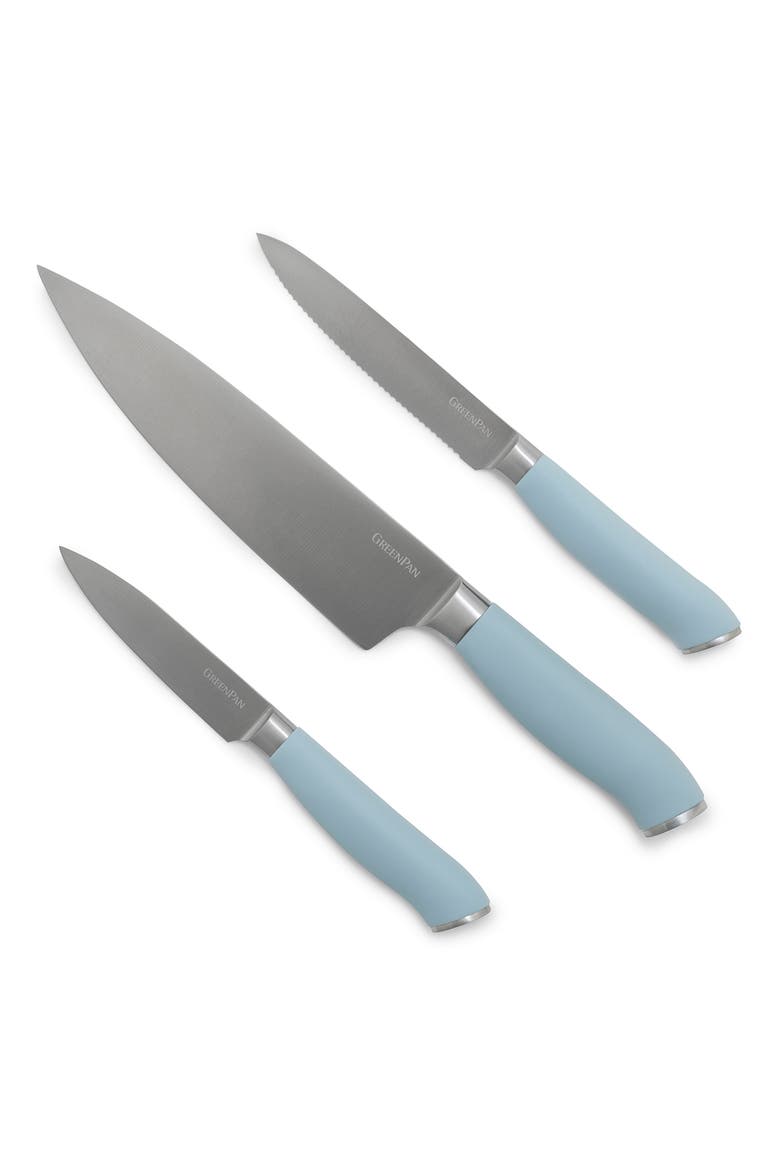 Set of 3 Titanium Coated Knife Set, Main, color, LIGHT BLUE