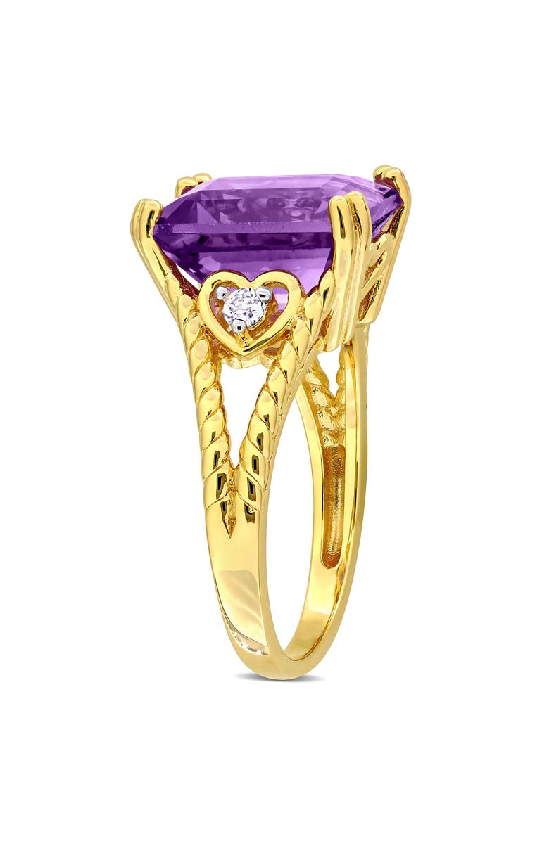 DELMAR Amethyst & White Topaz Statement Ring, Alternate, color, Purple