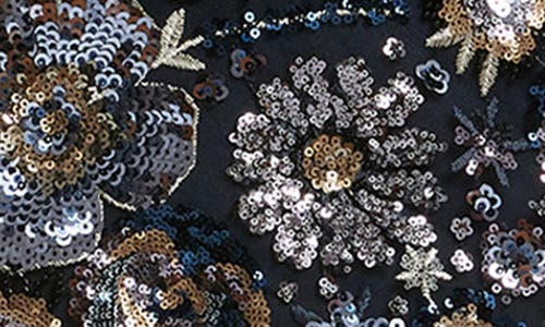 DRESS THE POPULATION DRESS THE POPULATION BRITTANY FLORAL SEQUIN COCKTAIL DRESS