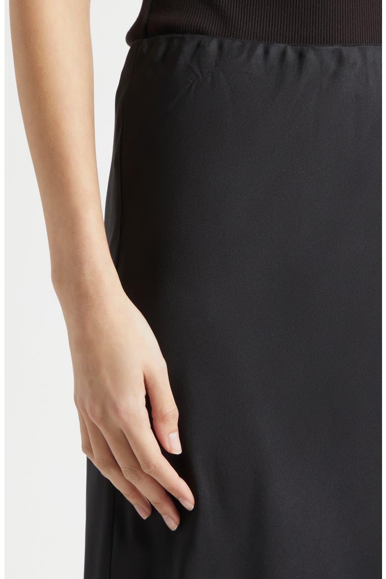 Heidi Silk Slip Skirt, Alternate, color, JET
