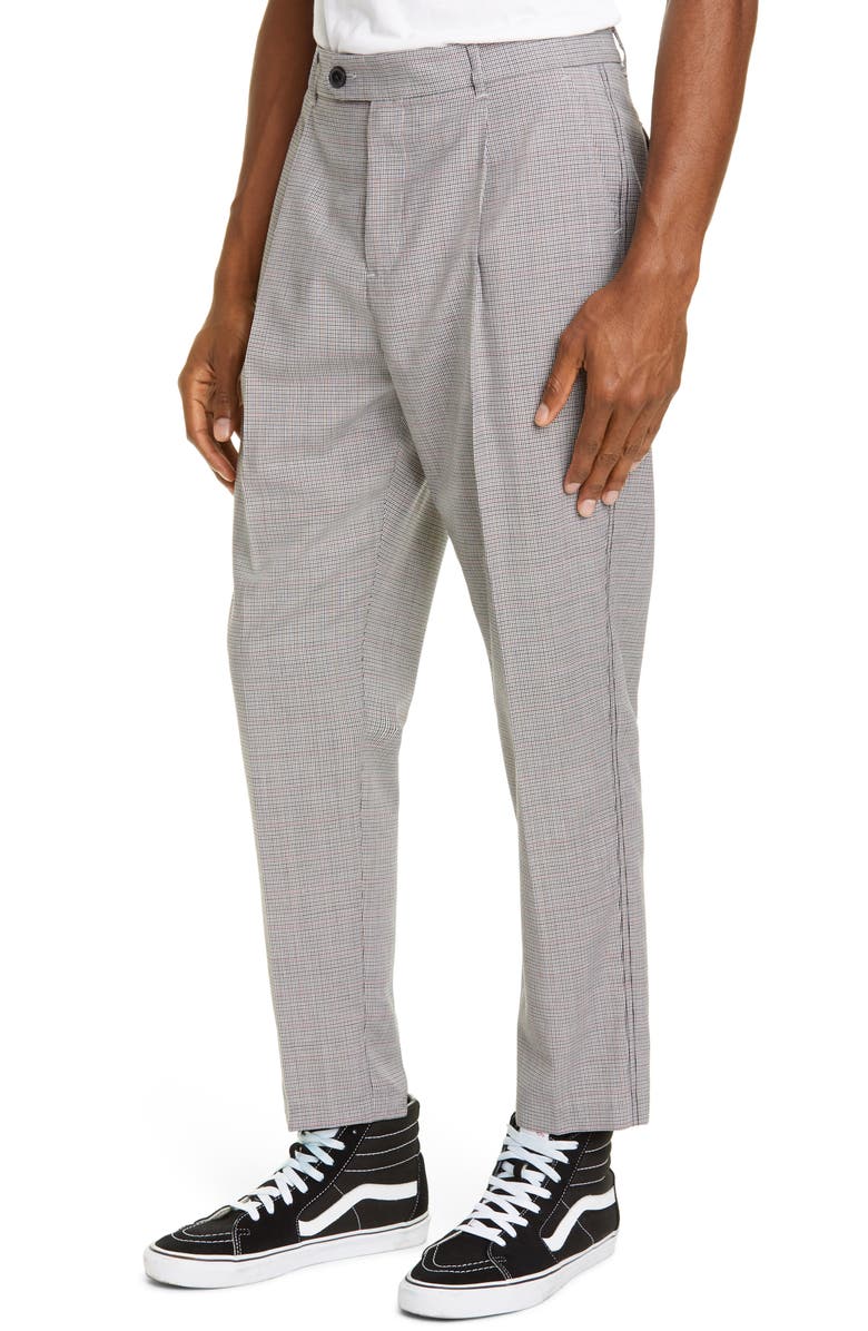 Ovadia Jordan Pleated Houndstooth Wool Pants, Alternate, color,