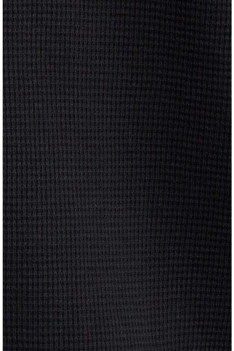 Waffle Knit Camp Shirt, Alternate, color, BLACK