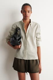 COS Fringed Checked Linen-cotton Shirt