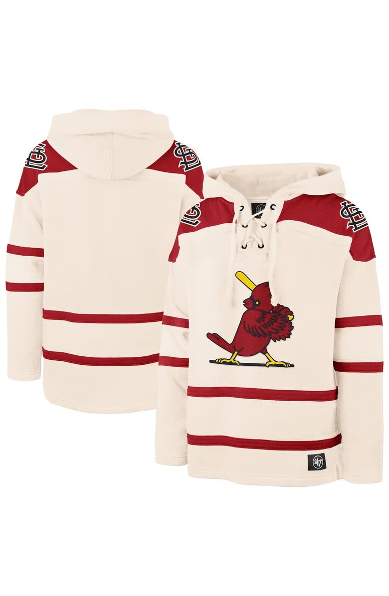 '47 Men's '47 Cream St. Louis Cardinals Superior Lacer Pullover Hoodie, Alternate, color, 