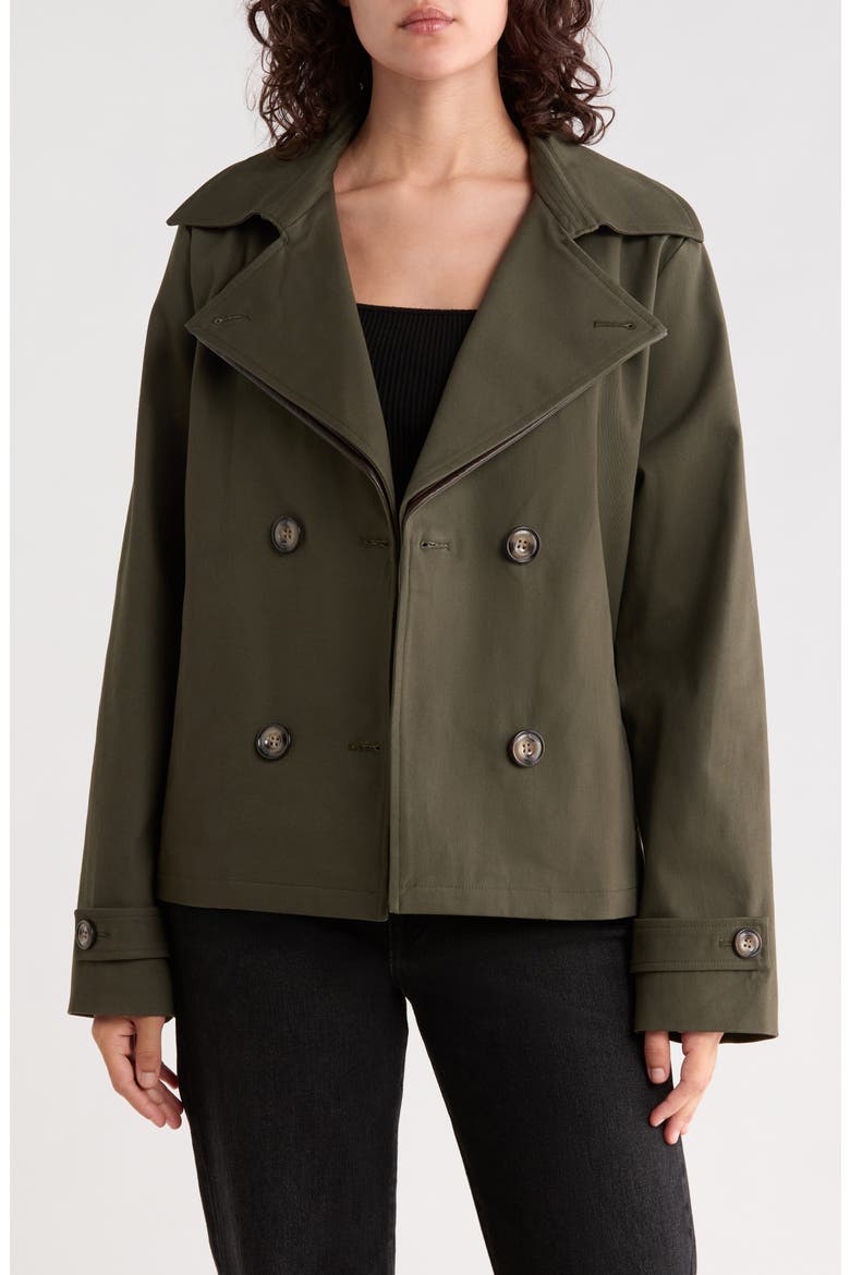 Short Trench Coat, Alternate, color, OLIVE