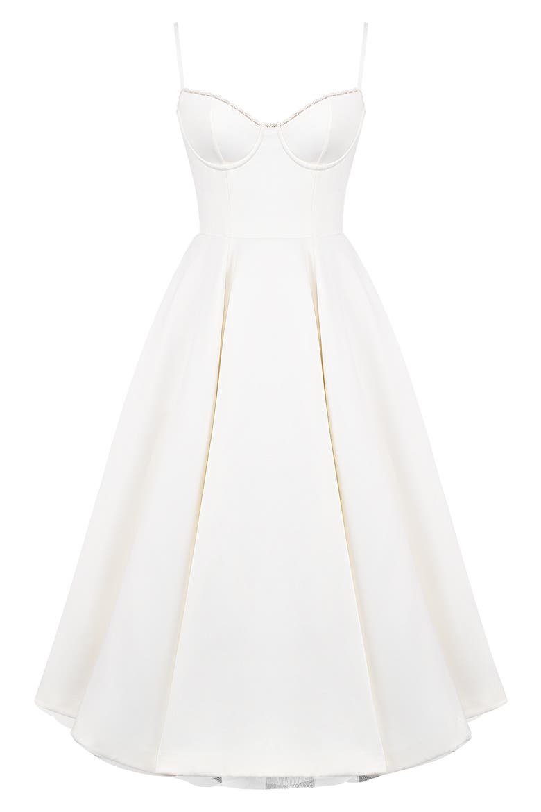 mademoiselle bustier stretch satin midi dress house of cb Mademoiselle Bustier Stretch Satin Midi Cocktail Dress (Women)