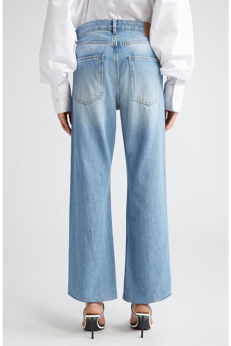 Curved Organic Cotton Denim Jeans, Alternate, color, BRUSHED BLUE
