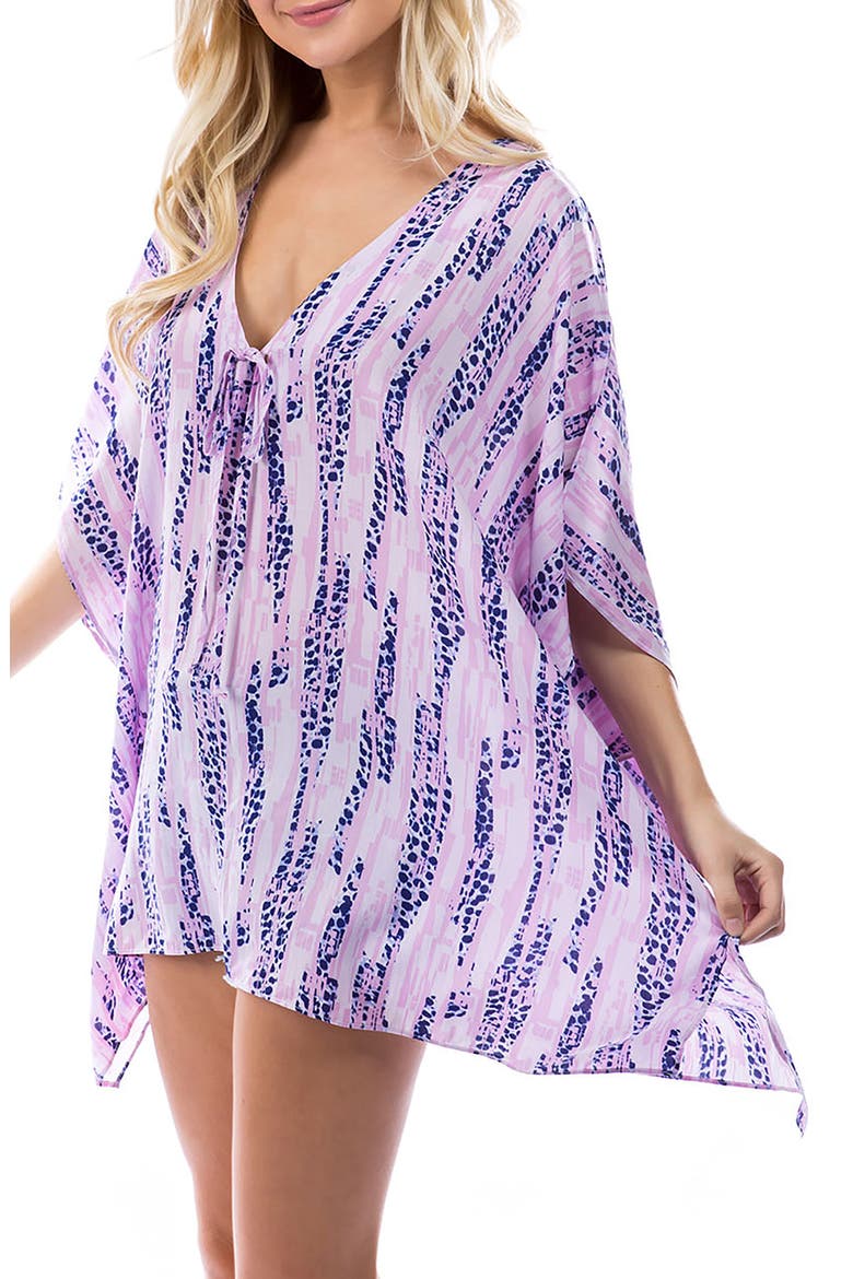 Animal Print Ruana, Alternate, color, PINK