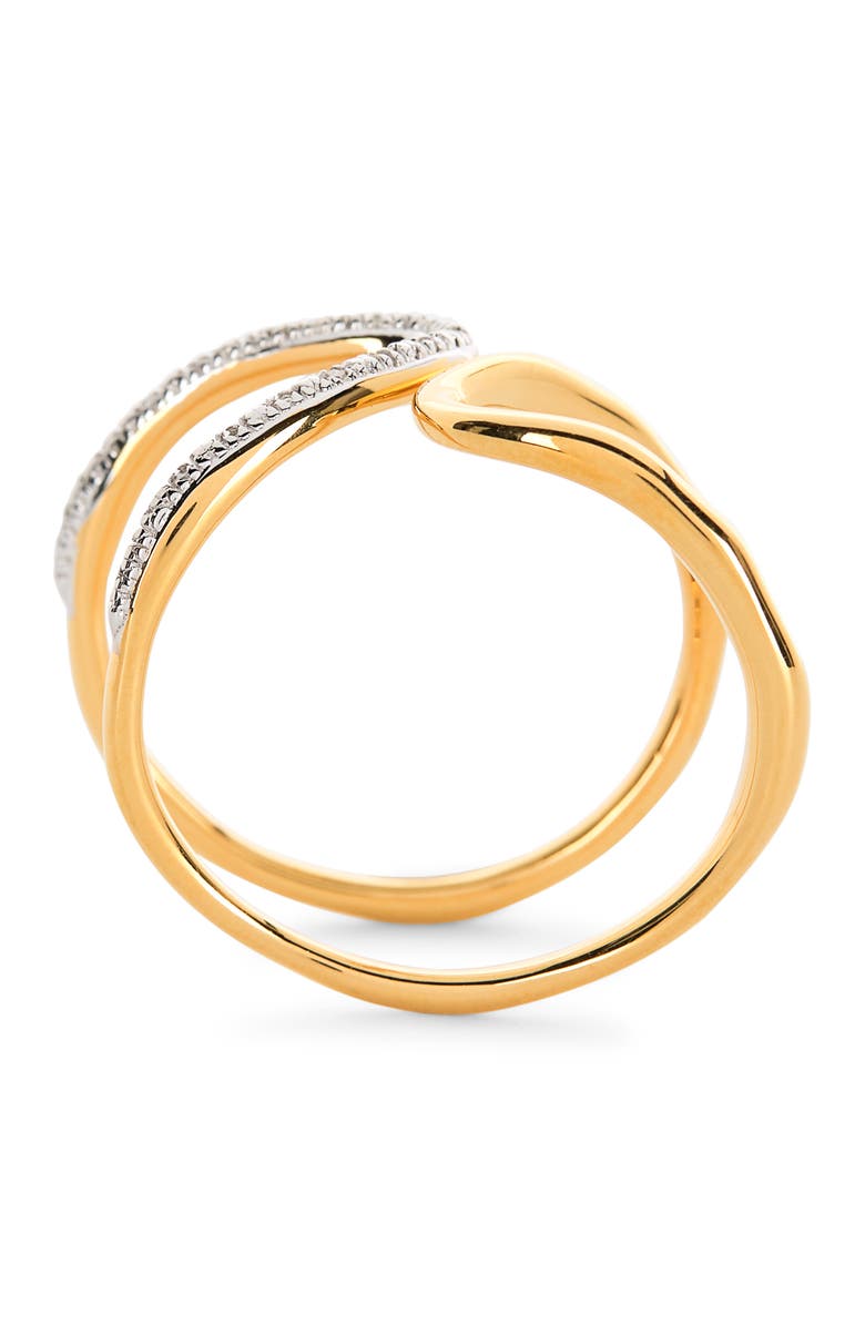 Monica Vinader Riva Diamond Open Wrap Ring, Alternate, color, 18Ct Gold On Sterling Silver