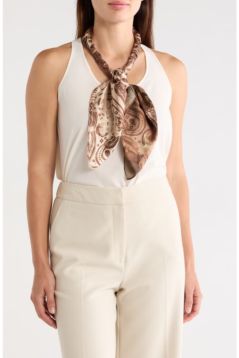 Bandana Square Scarf, Main, color, CHOCOLATE