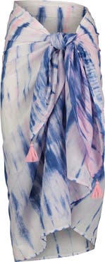 Mer St. Barth Cotton Saline Pareo Rose Blue Shibori