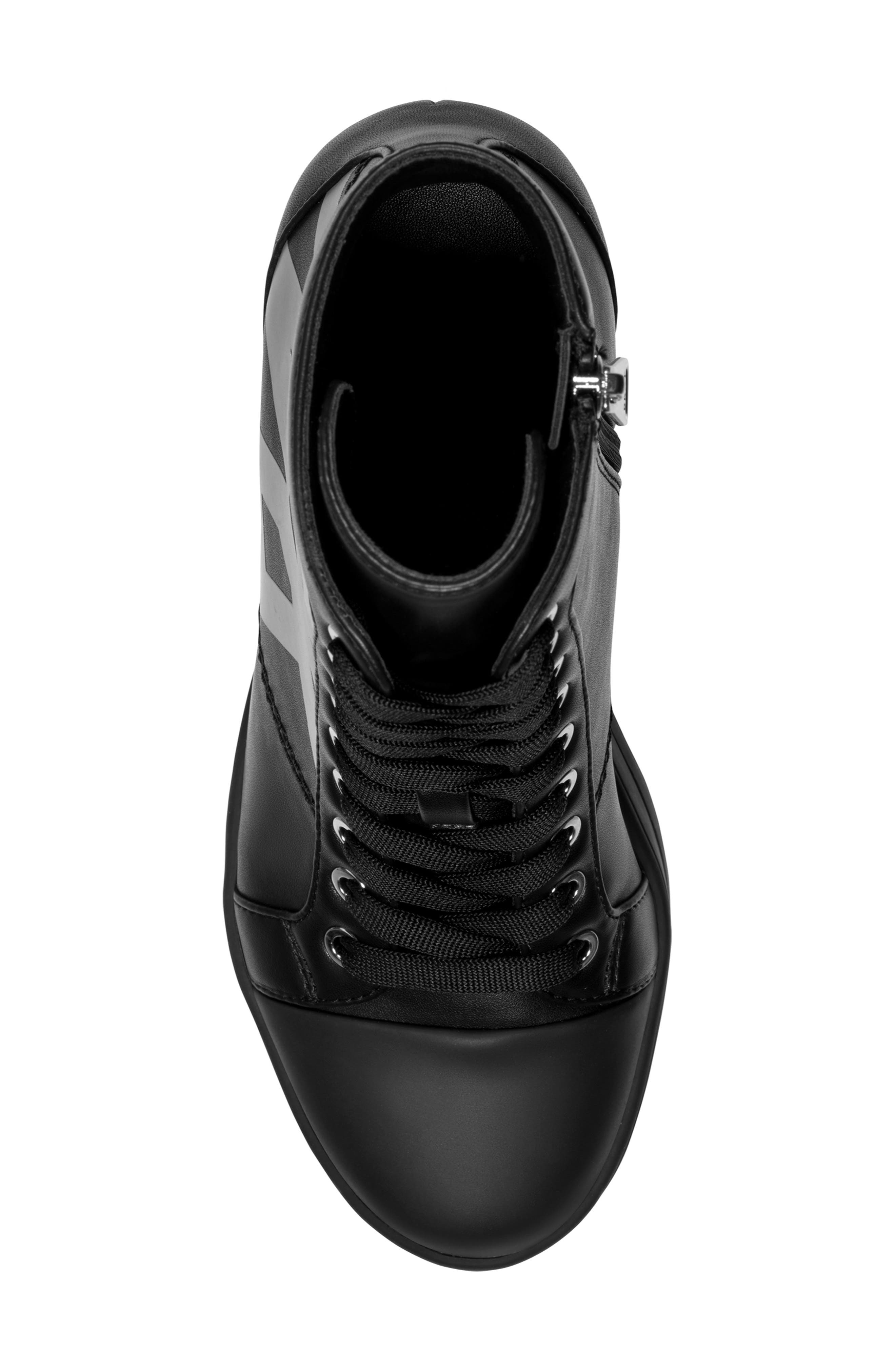 DKNY Clary Wedge Sneaker, Alternate, color, Black/ Silver
