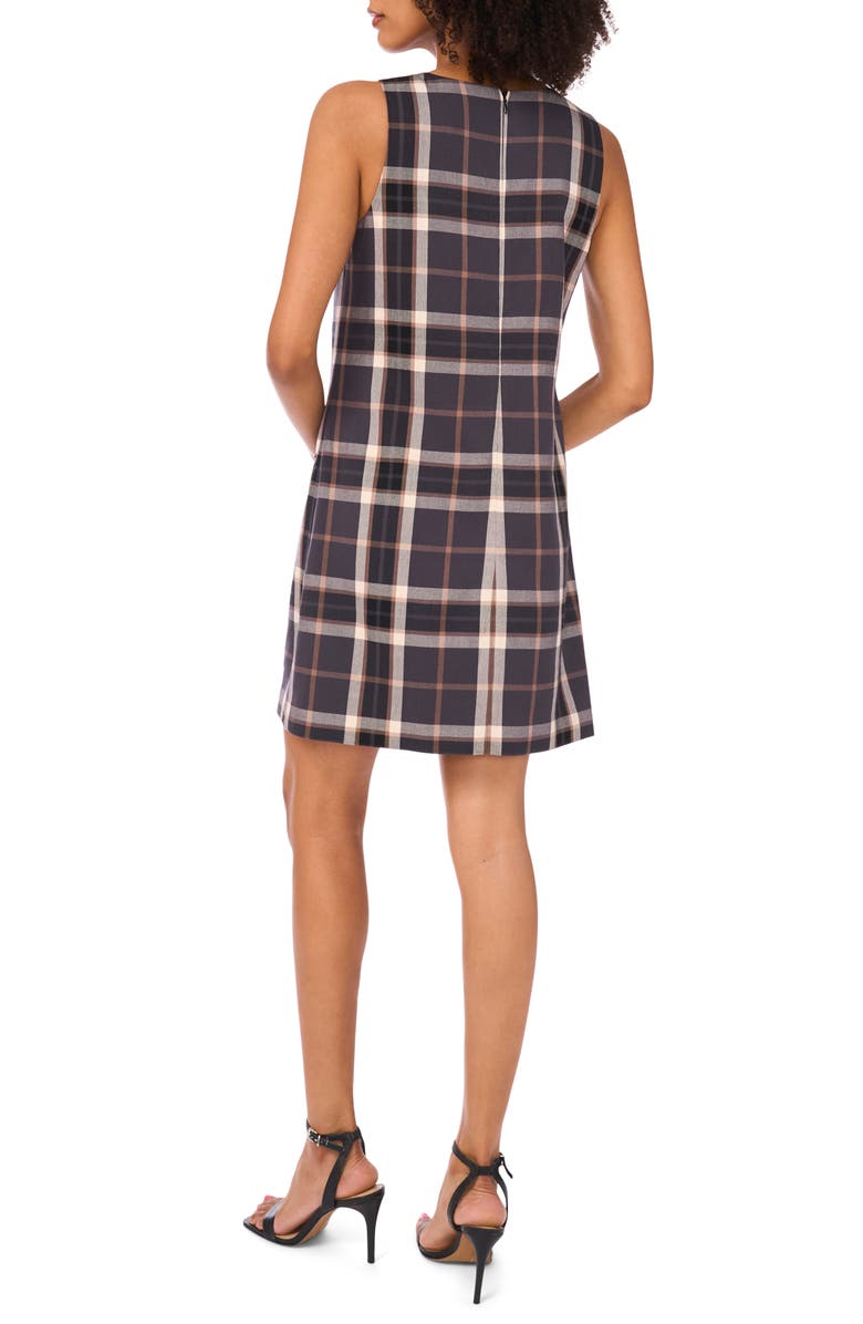 1.STATE Plaid Shift Dress, Alternate, color, Rich Black