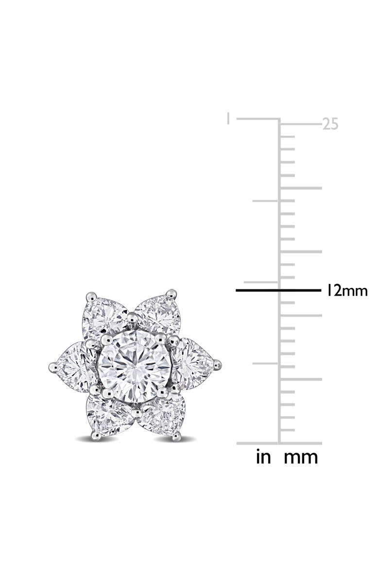 Lab Grown Diamond Floral Earrings 10k, Alternate, color, White Gold