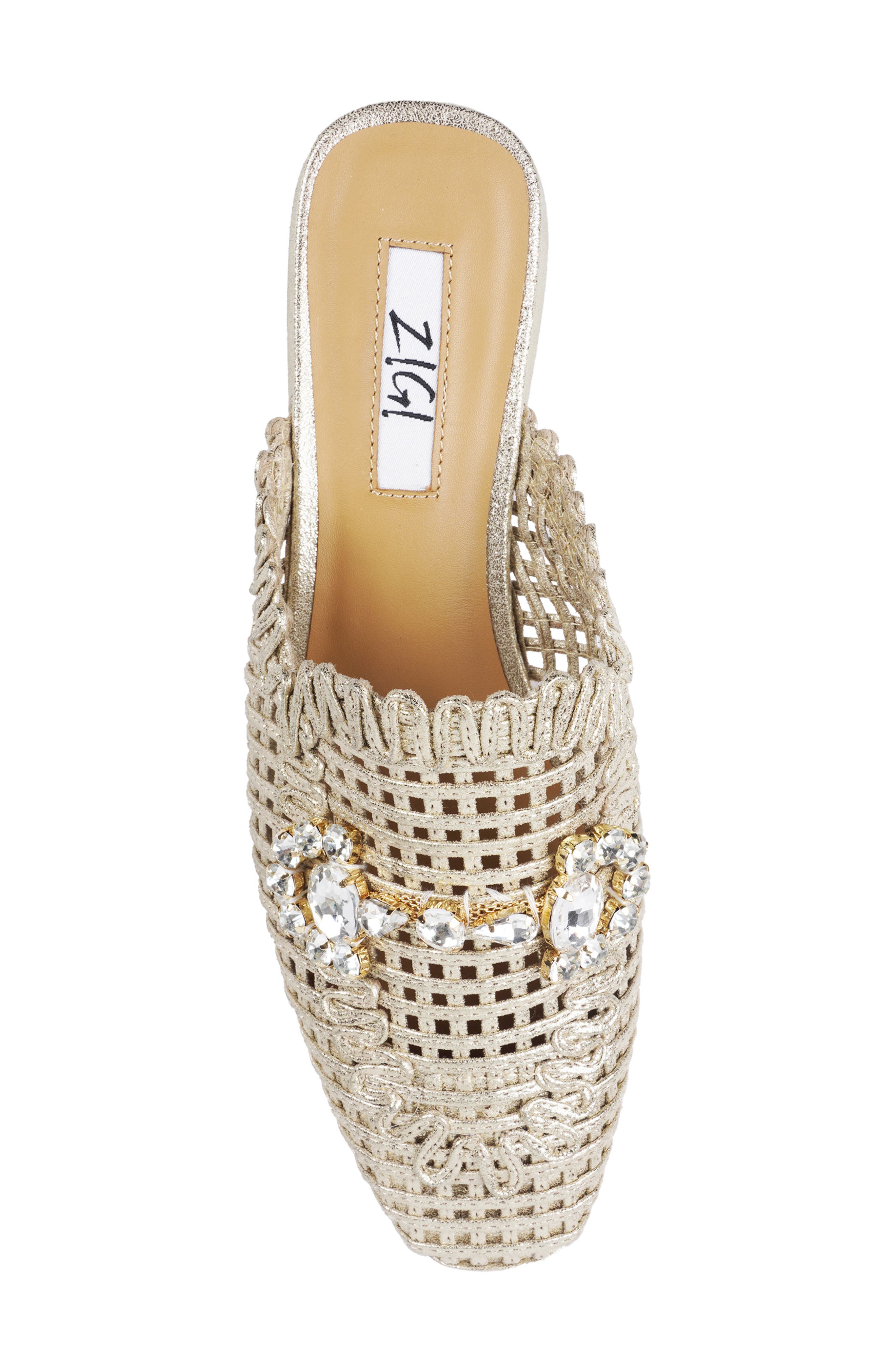 Isabelle Crystal Bit Mule, Alternate, color, GOLD