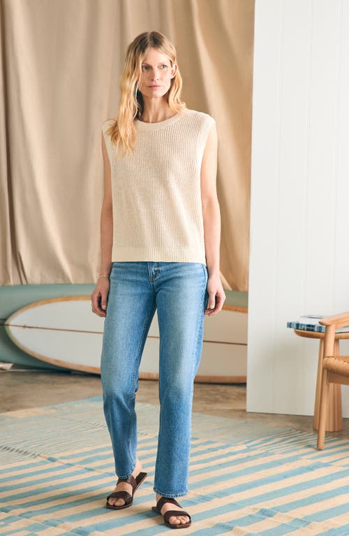 Faherty Miramar Sleeveless Linen Sweater In Summer Sand