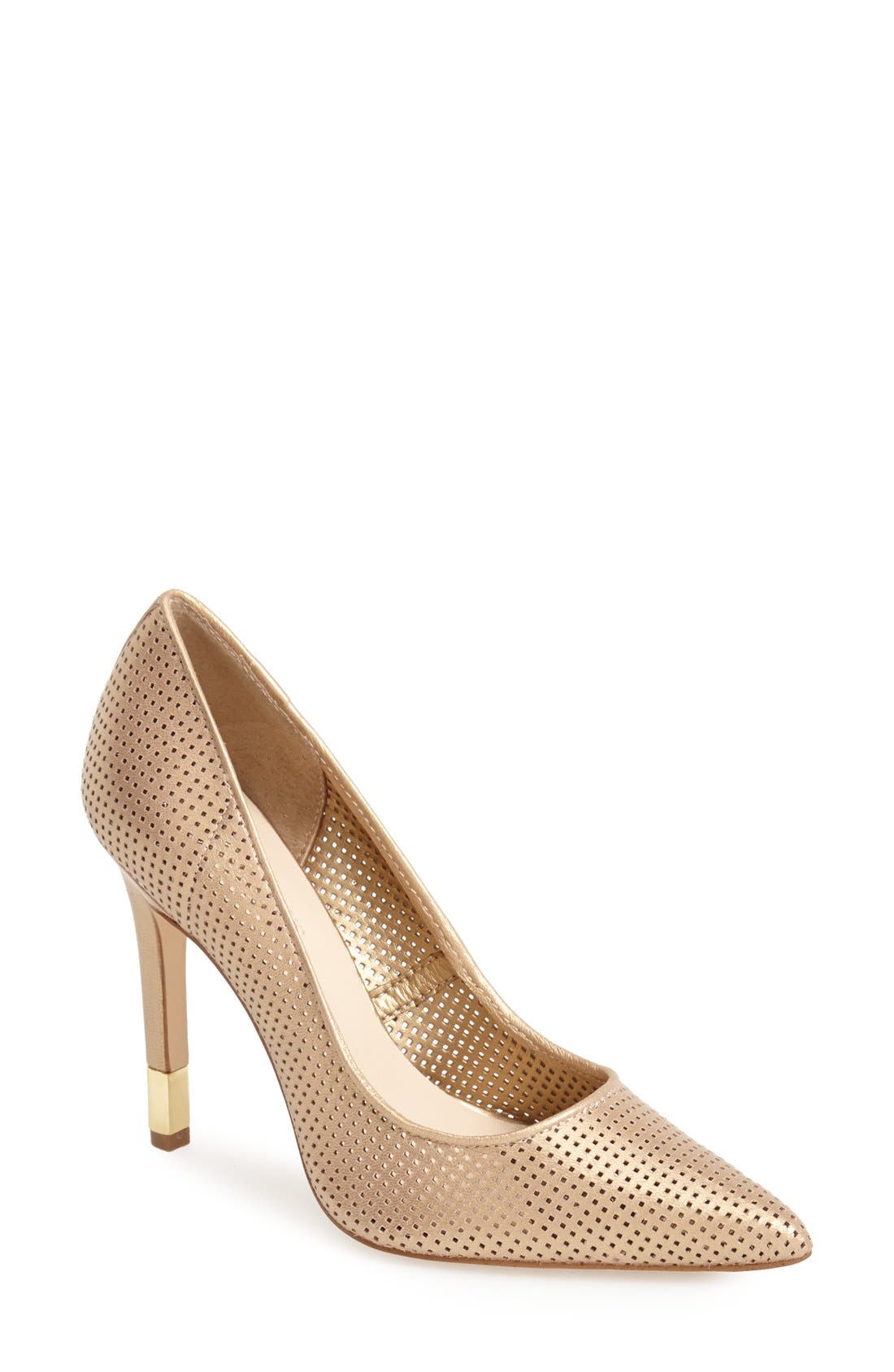 'Rabbit' Pointy Toe Pump, Main, color, GOLD
