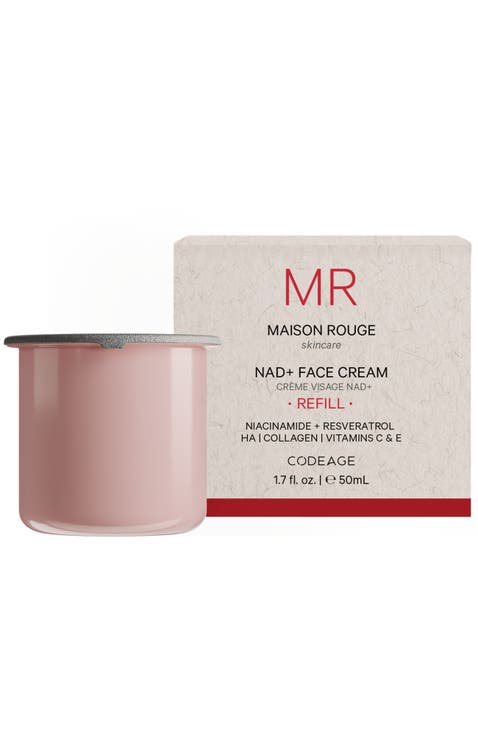 NAD+ Face Cream Refill, Resveratrol, Collagen, Hyaluronic Acid, Aloe Vera