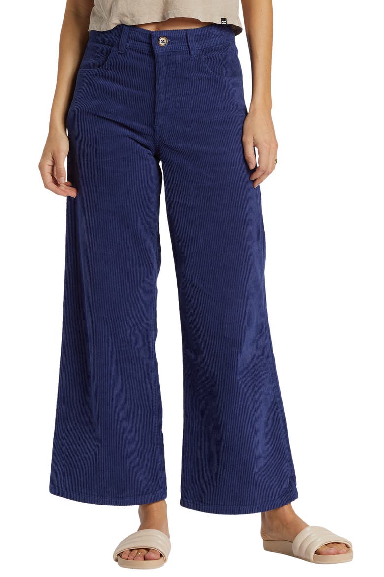 Be Free Wide Leg Corduroy Pants, Main, color, SEA INDIGO