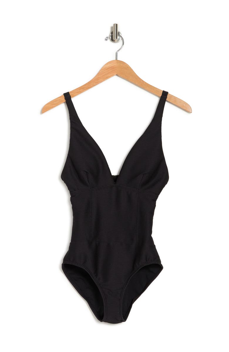 RACHEL Rachel Roy Ribbed One-Piece Swimsuit, Alternate, color,