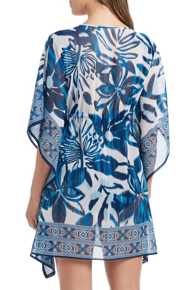 Chiffon Cover-Up Caftan, Alternate, color, BLUE MULTI